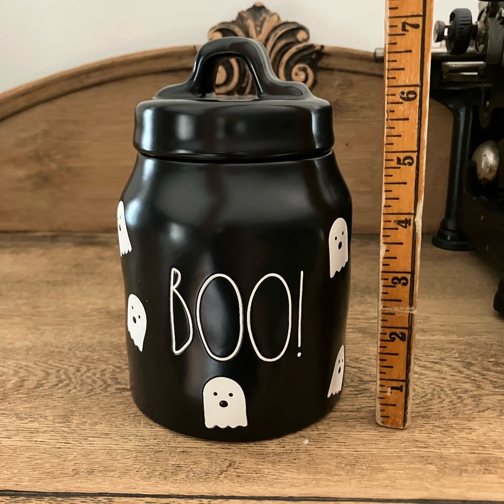 Rae Dunn Boo Ghost Black Canister Halloween